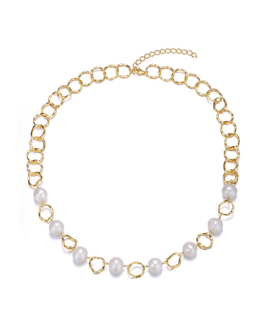 Genevive 14k Over Silver 10mm Freshwater Pearl Necklace