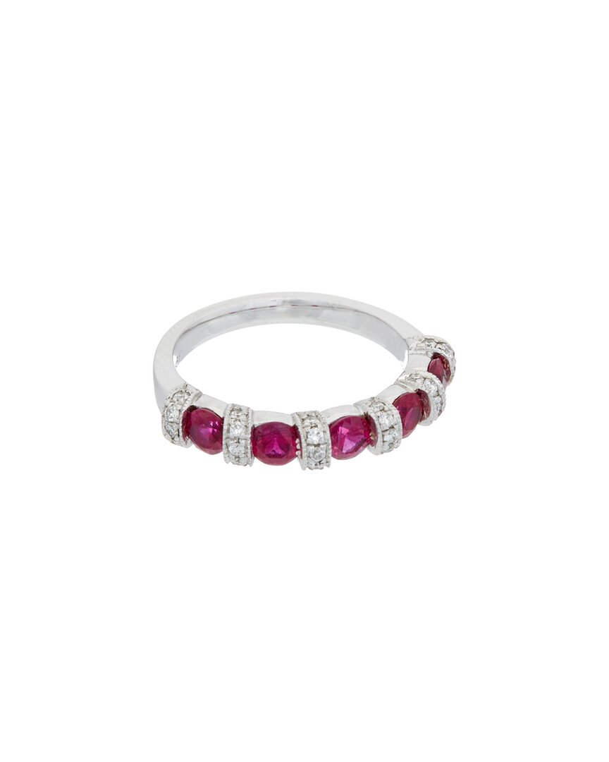 Shop Diana M. Fine Jewelry 18k 1.40 Ct. Tw. Diamond & Ruby Ring In Gold