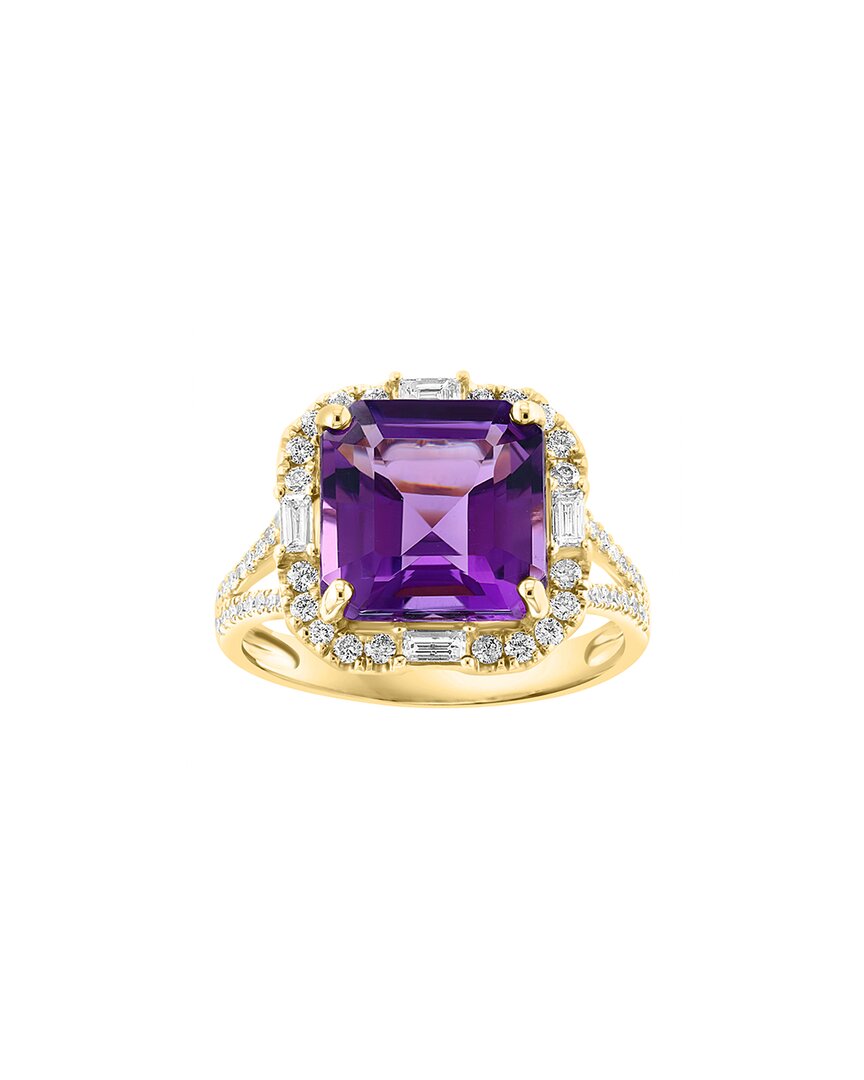 Effy Fine Jewelry 14k 4.35 Ct. Tw. Diamond & Amethyst Ring