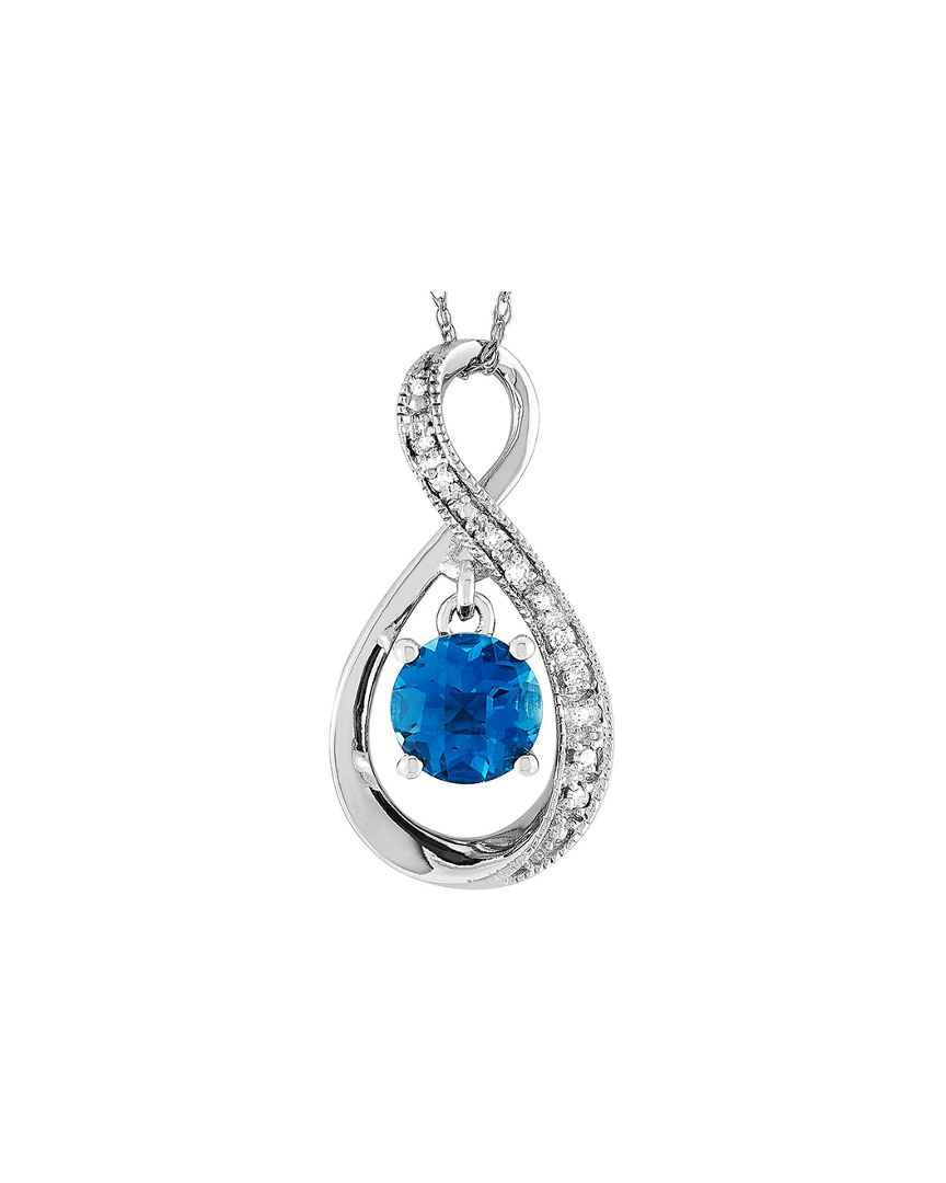 Image of Non Branded K . ct. tw. Diamond & Topaz Necklace