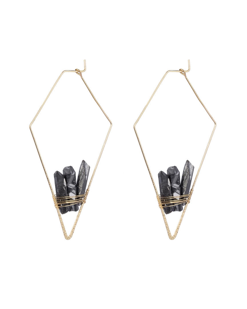 Eye Candy La Druzy Quartz Drop Earrings