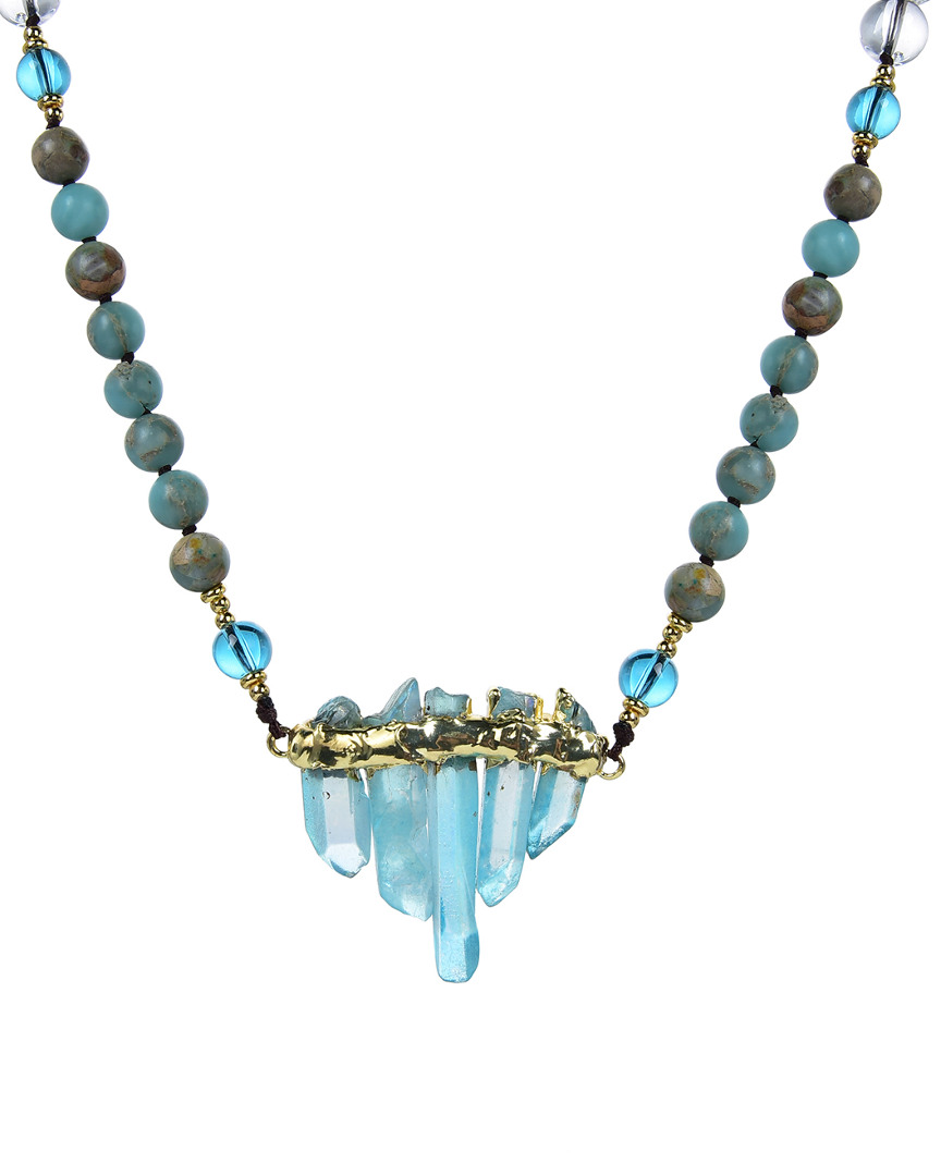 Eye Candy La Blue & Clear Beaded Handmade Necklace