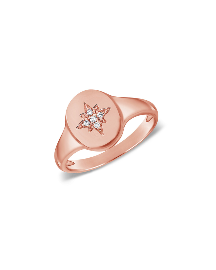 Sabrina Designs 14k Rose Gold 0.02 Ct. Tw. Diamond Signet Ring