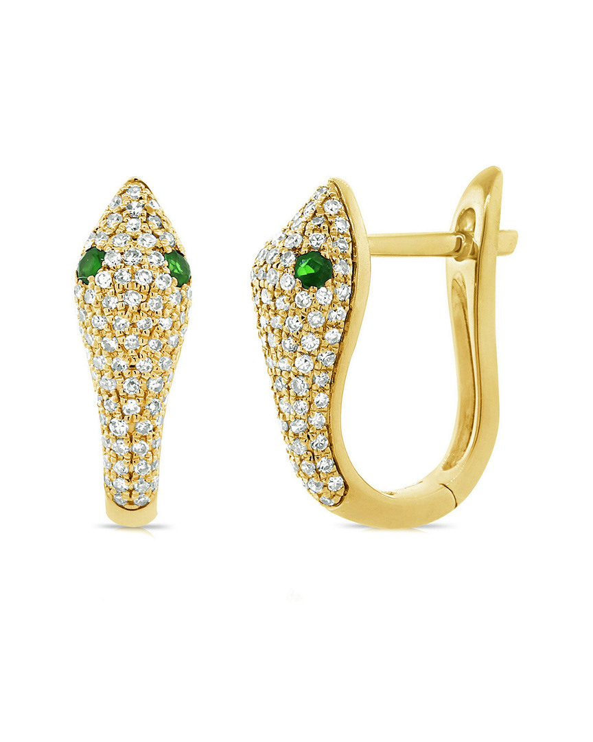Shop Sabrina Designs 14k 0.60 Ct. Tw. Diamond & Tsavorite Snake Earrings