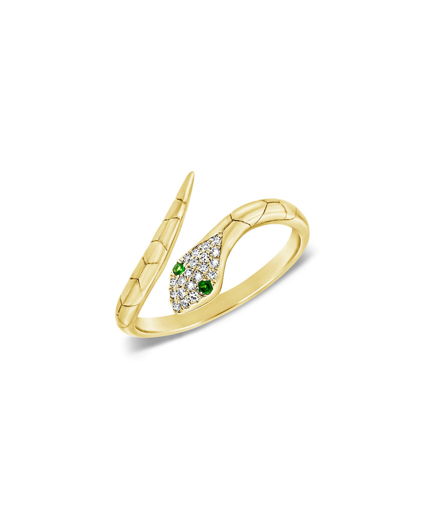 Sabrina Designs 14k 0.15 Ct. Tw. Diamond & Sapphire Snake Ring