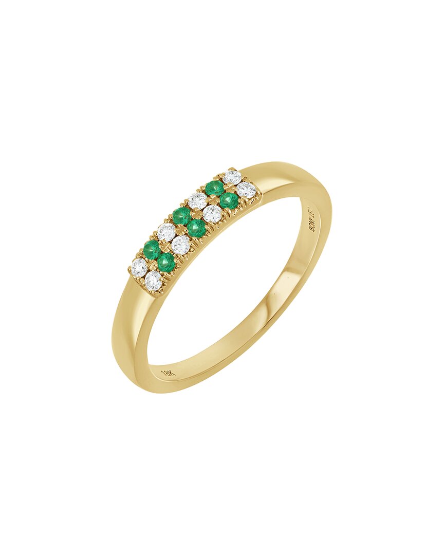 Bony Levy 18k 0.21 Ct. Tw. Diamond & Emerald El Mar Ring