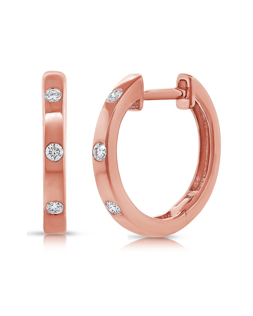 Sabrina Designs 14k 0.07 Ct. Tw. Diamond Huggie Earrings In Pink