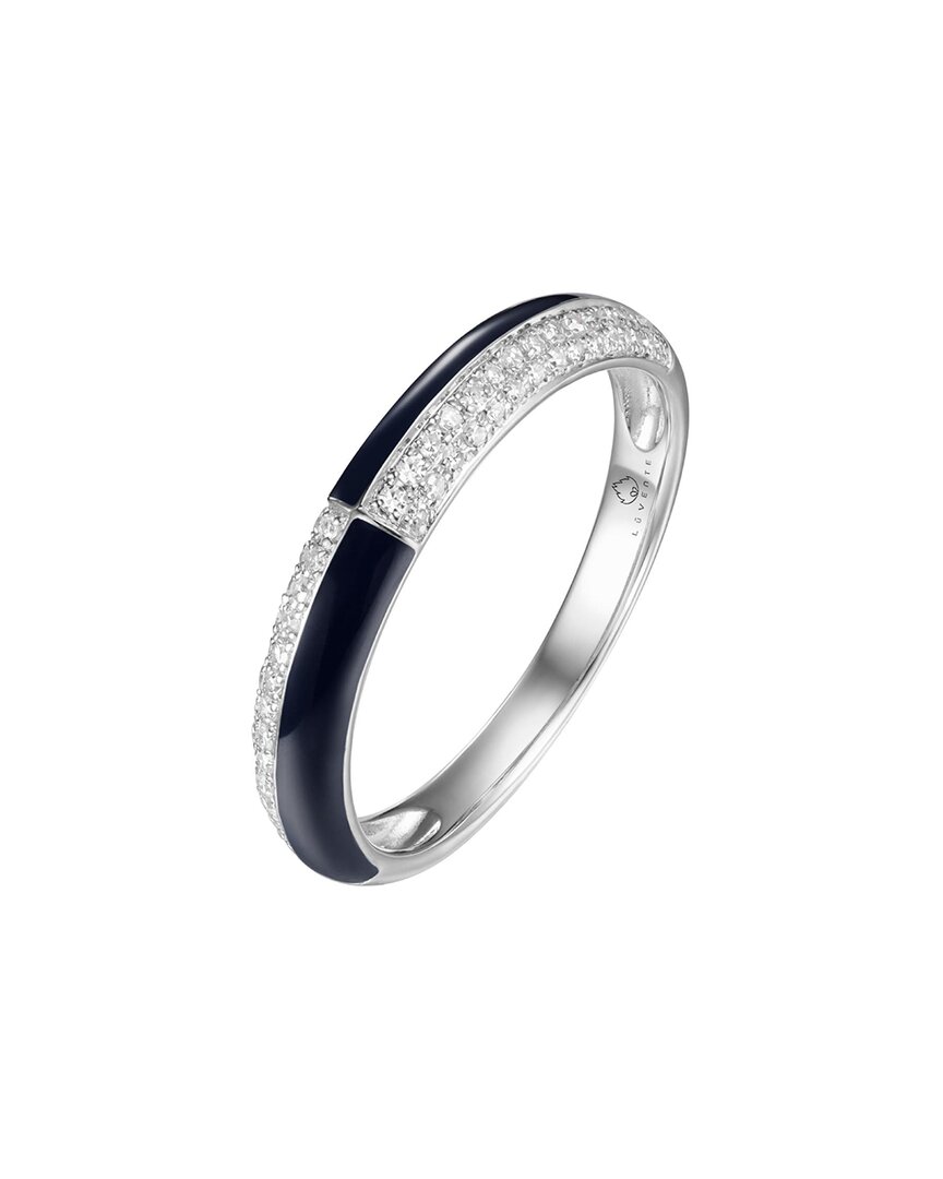 Diana M. Fine Jewelry 14k 0.15 Ct. Tw. Diamond Enamel Half-eternity Ring