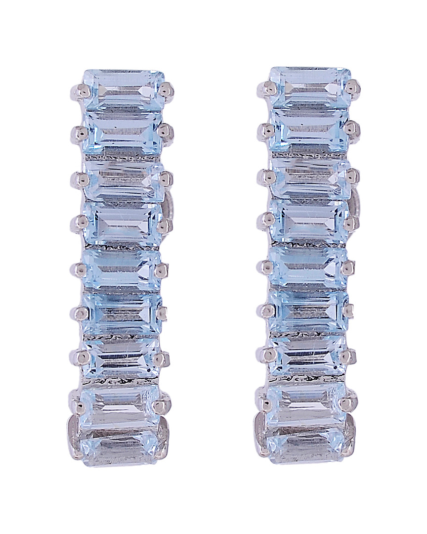 Image of Forever Creations Silver . ct. tw. Blue Topaz Studs