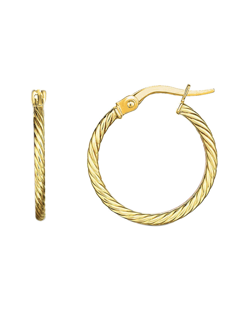 Savvy Cie 18k Over Silver Fluted Hoops