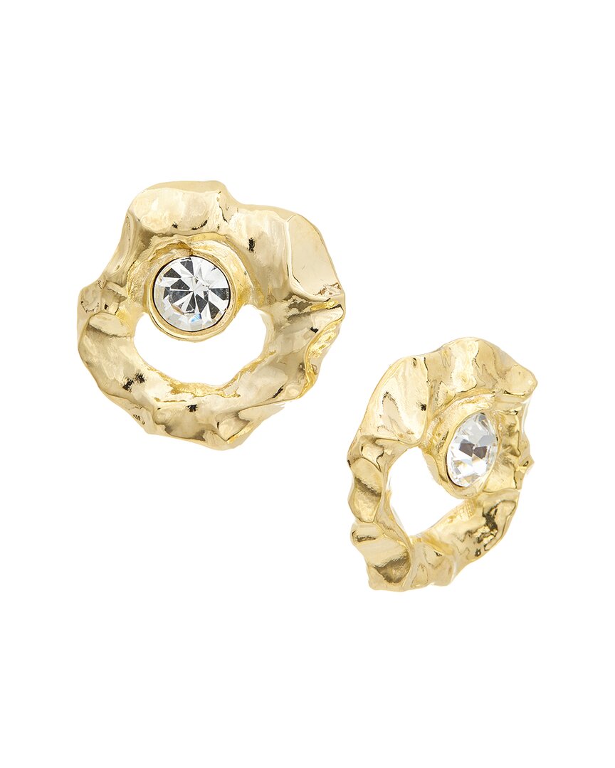 Oscar De La Renta Round Stud Textured Earrings In Gold