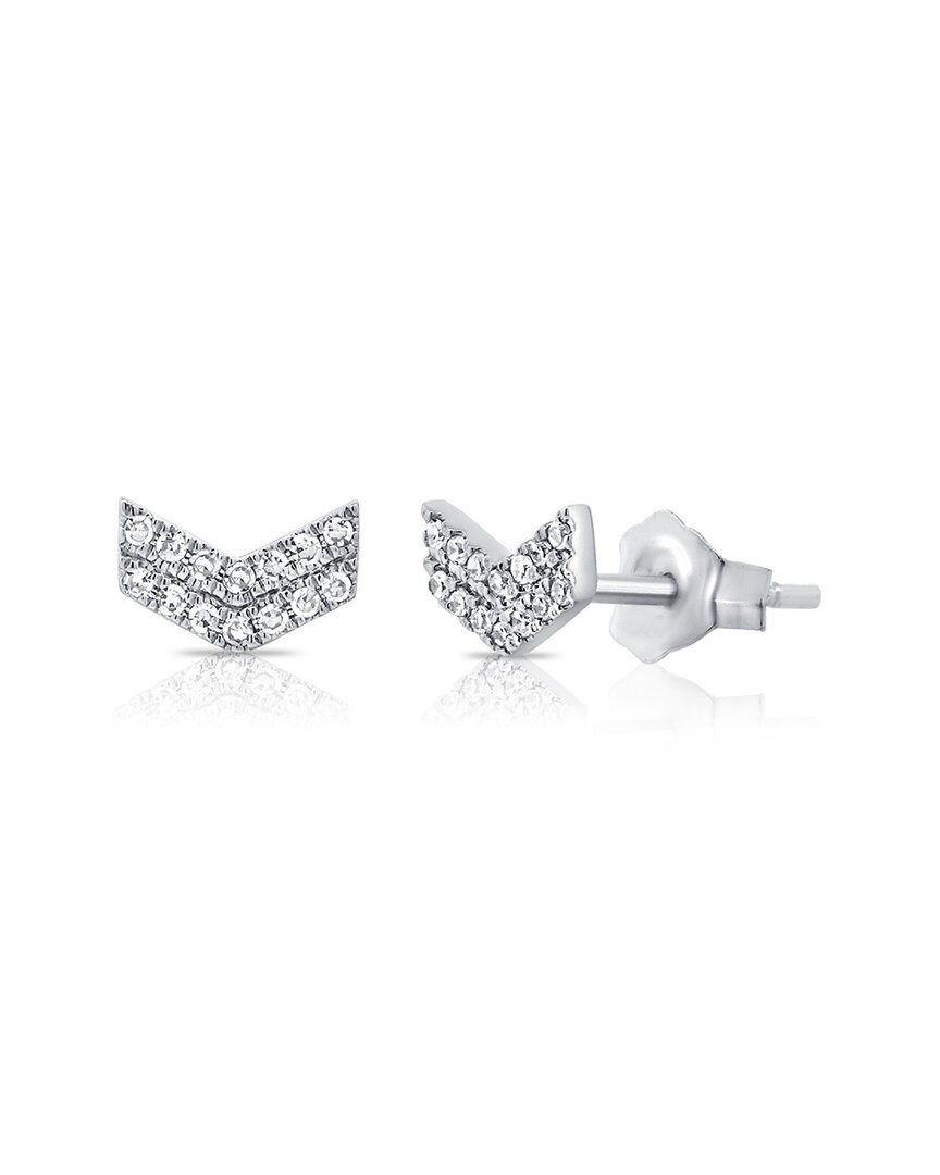 Sabrina Designs 14k 0.08 Ct. Tw. Diamond Single Arrow Studs In Metallic