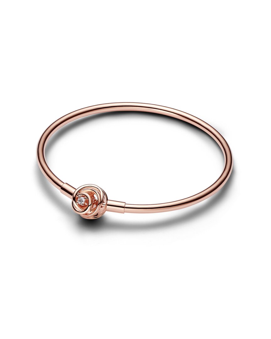 Pandora Moments Cubic Zirconia 14k Rose Gold-plated Sparkling Shooting Star Clasp Bangle Bracelet