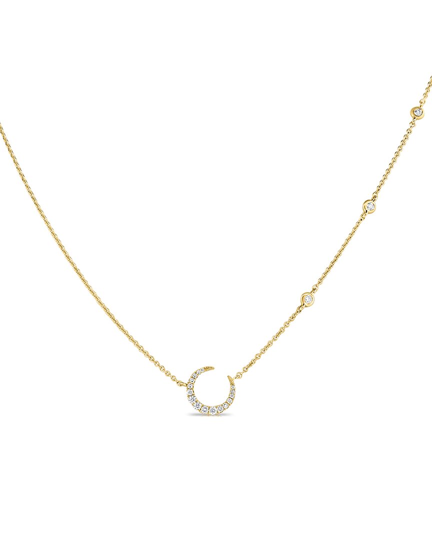 Sabrina Designs 14k 0.18 Ct. Tw. Diamond Moon Necklace In Gold