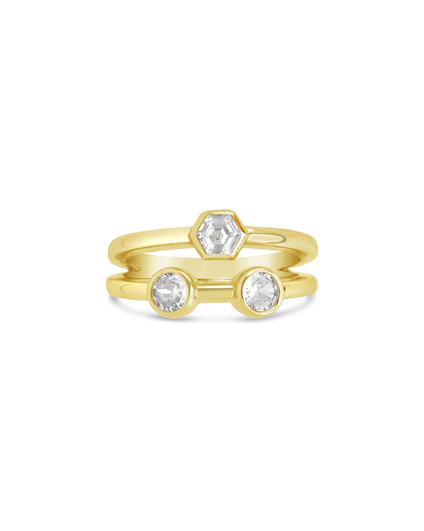 Sterling Forever 14k Plated Cz Lou Ring