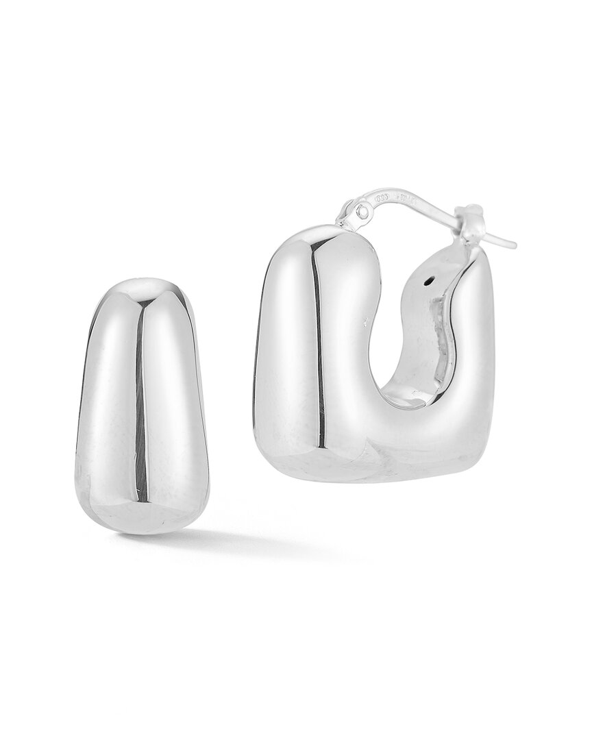 SPHERA MILANO SPHERA MILANO SILVER HOLLOW SQUARE CHUNKY HOOPS