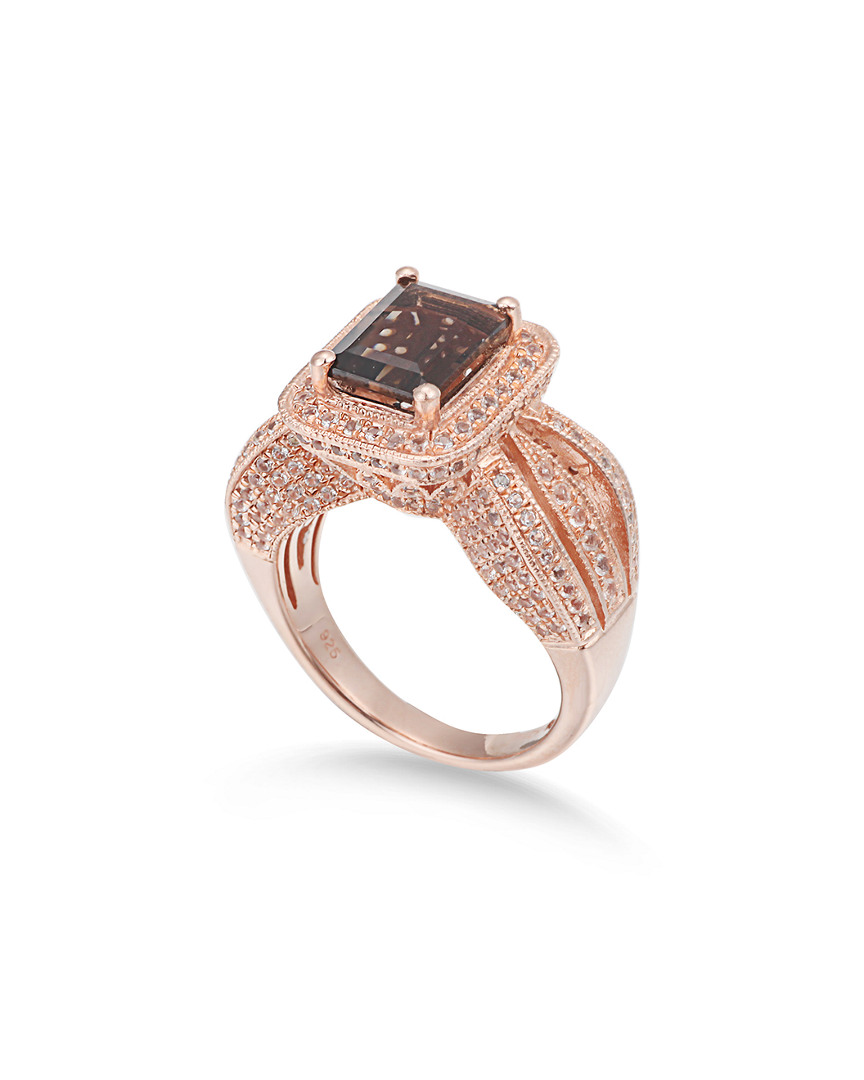 Suzy Levian Rosed Silver 4.50 Ct. Tw. Gemstone Statement Ring