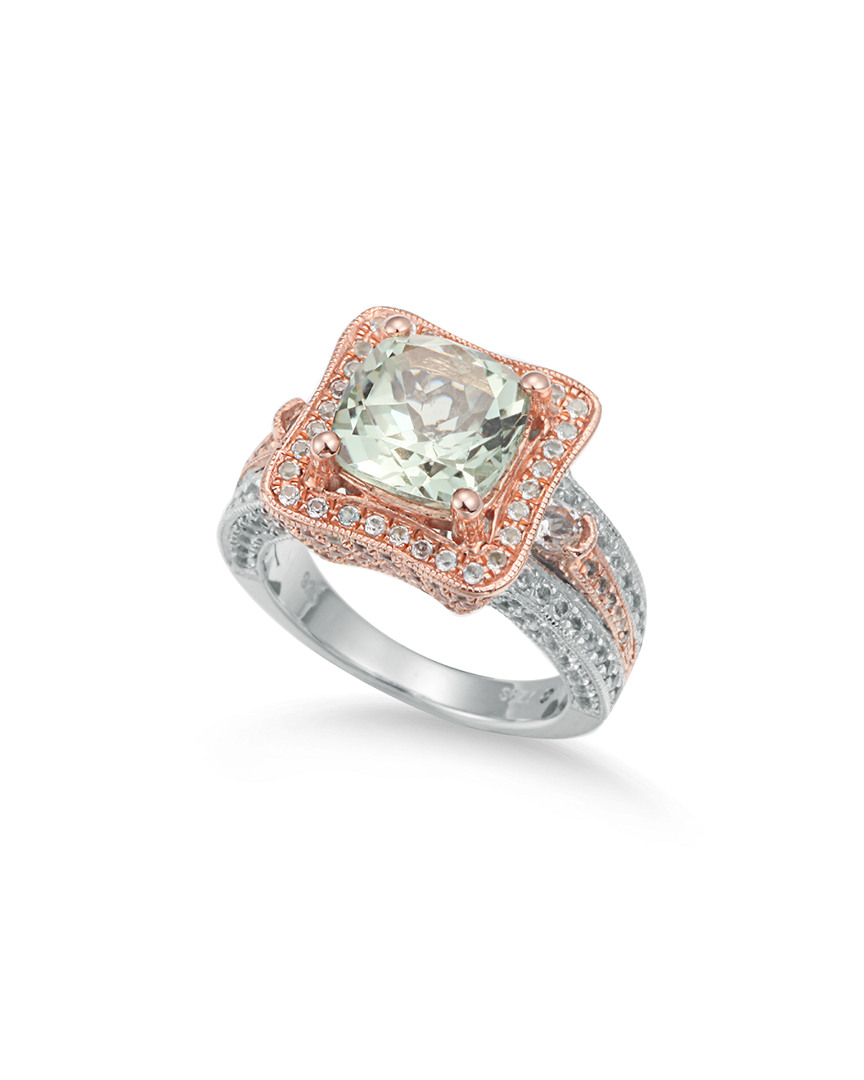 Suzy Levian Two-tone Silver 5.88 Ct. Tw. Gemstone Statement Ring