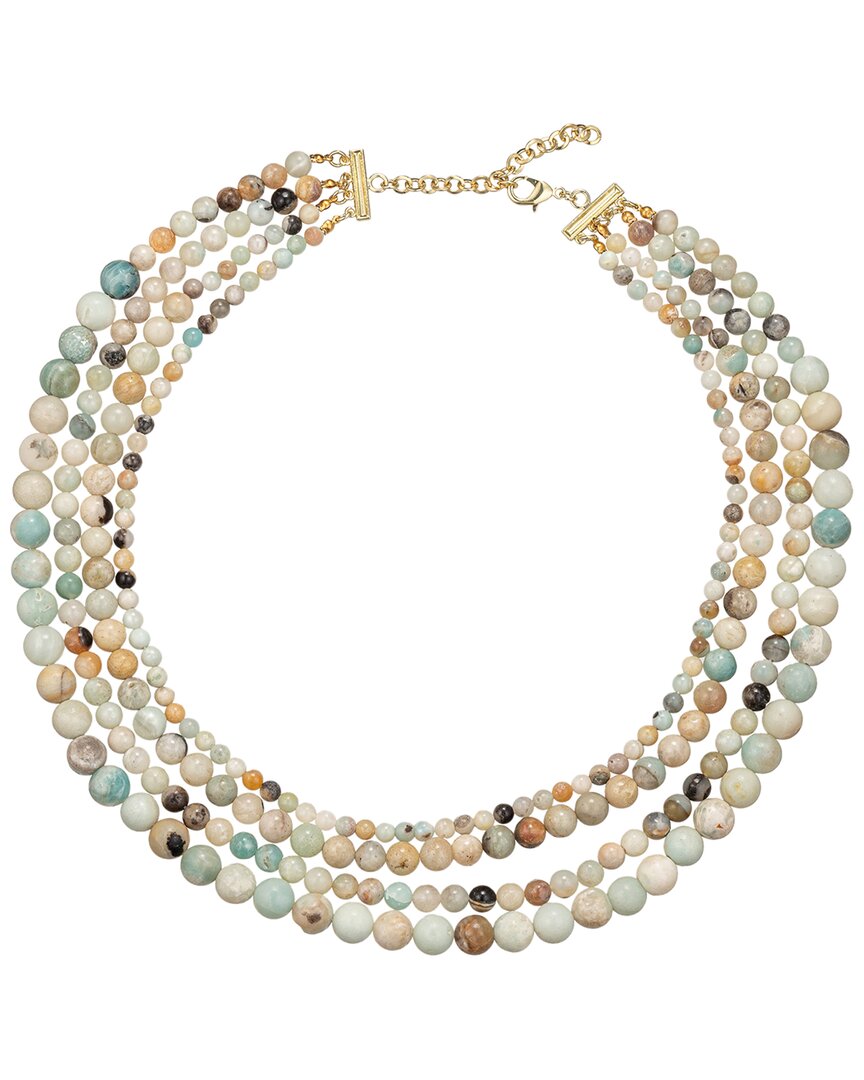 Eye Candy La Statement Collection Gemstone Layered Drop Necklace