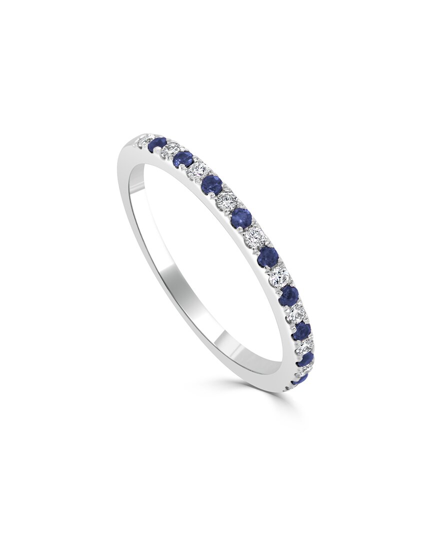 Sabrina Designs 14k 0.27 Ct. Tw. Diamond & Sapphire Half-eternity Ring In Metallic