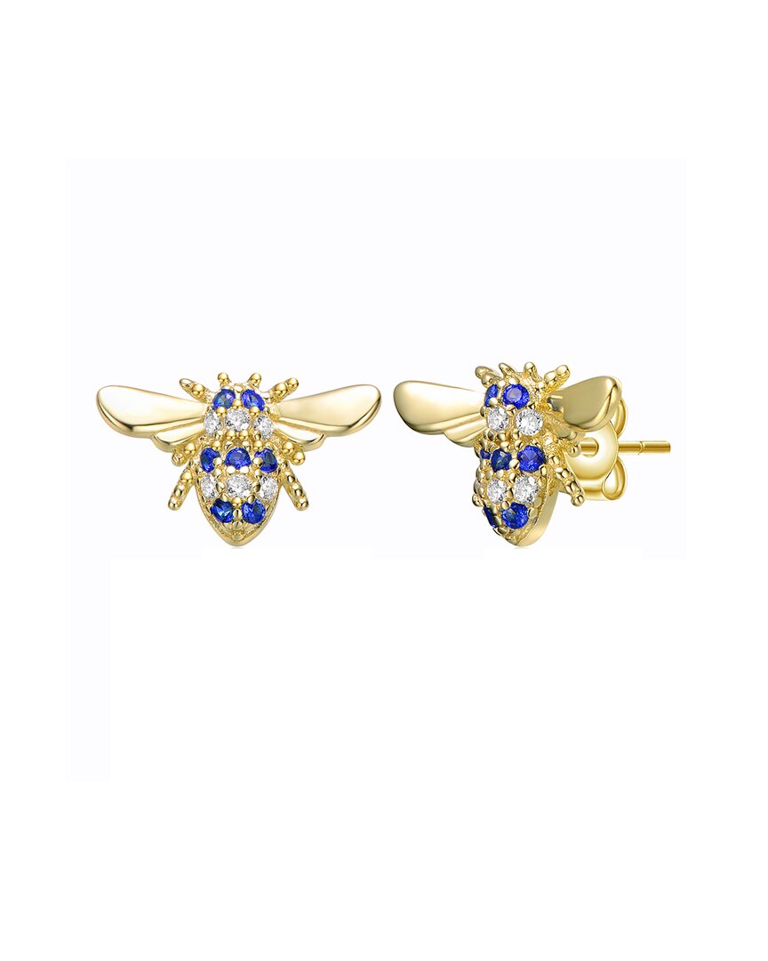 Genevive 14k Plated Bee Earrings