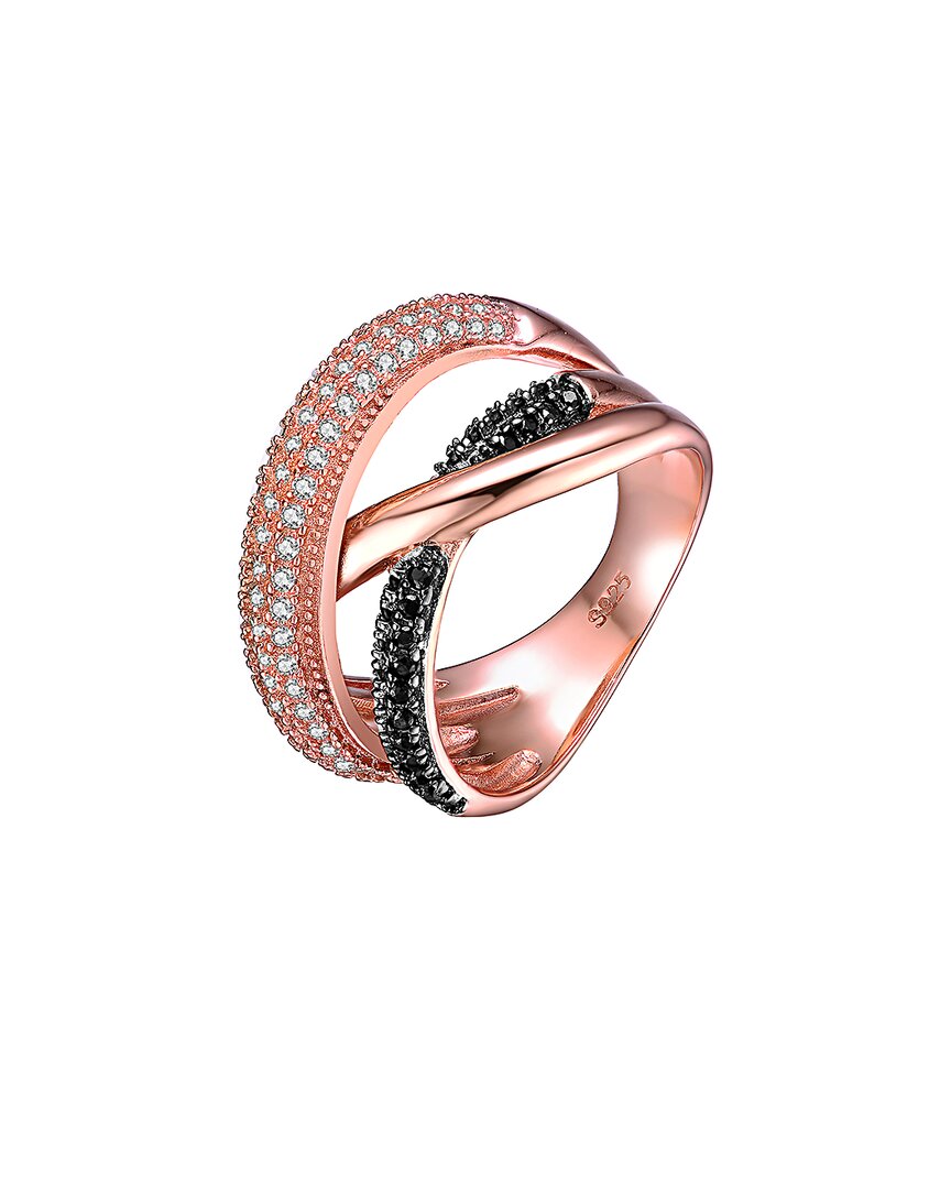Genevive Silver  Cz Ring In Gold