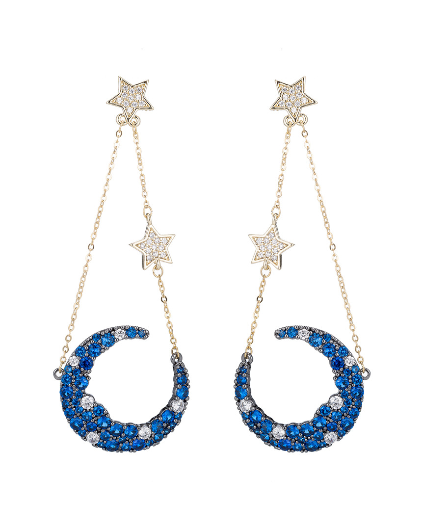 Eye Candy La Nevaeh Cz Crystal Star Moon Drop Earrings