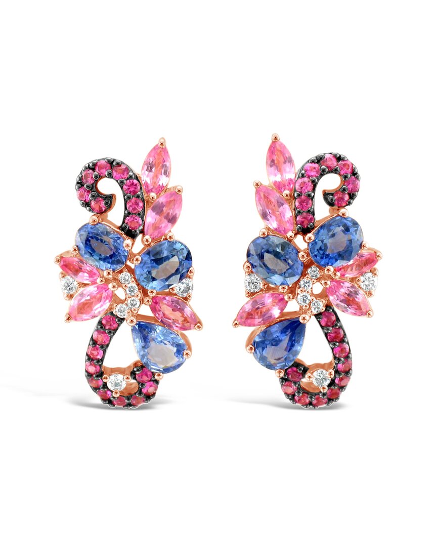 Le Vian 14k Strawberry Gold 4.07 Ct. Tw. Diamond & Sapphire Earrings