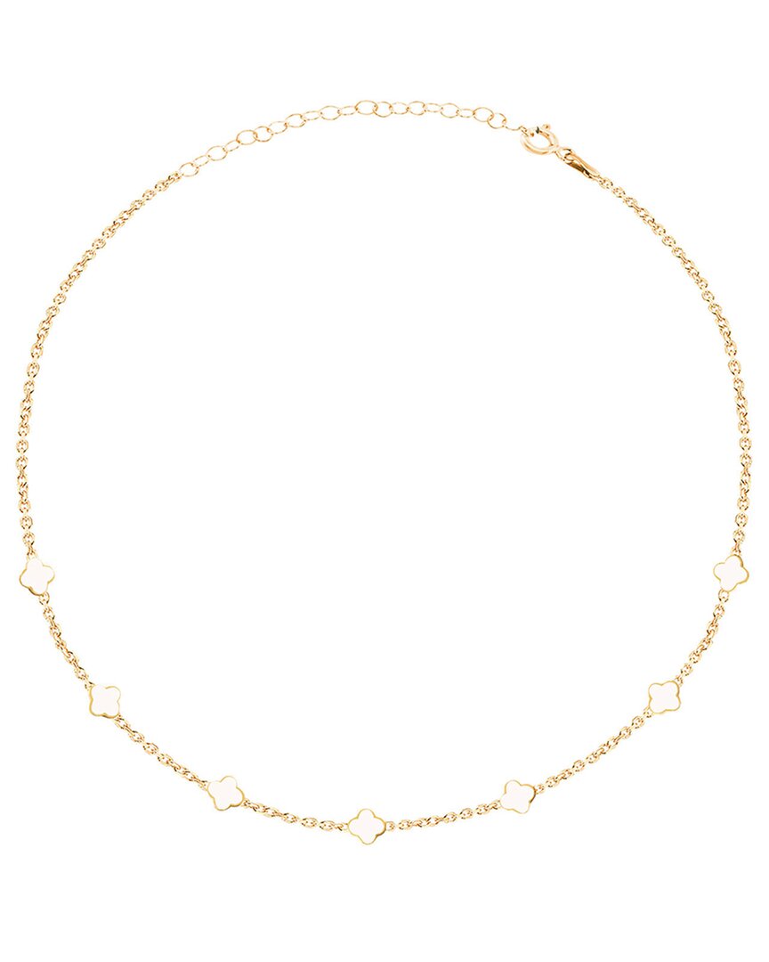Shop Gabi Rielle 14k Over Silver Enamel Clover Necklace