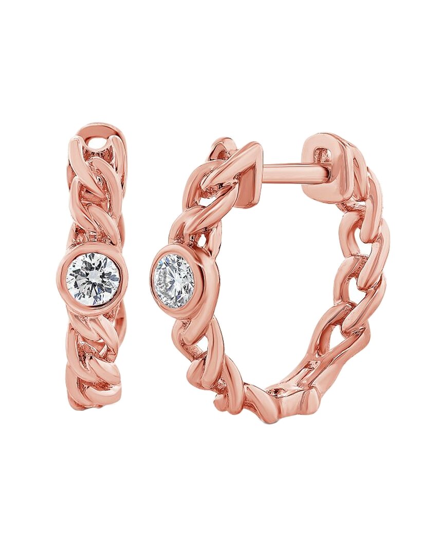 Diana M. Fine Jewelry 14K Rose Gold 0.12 ct. tw. Diamond Huggie Earrings
