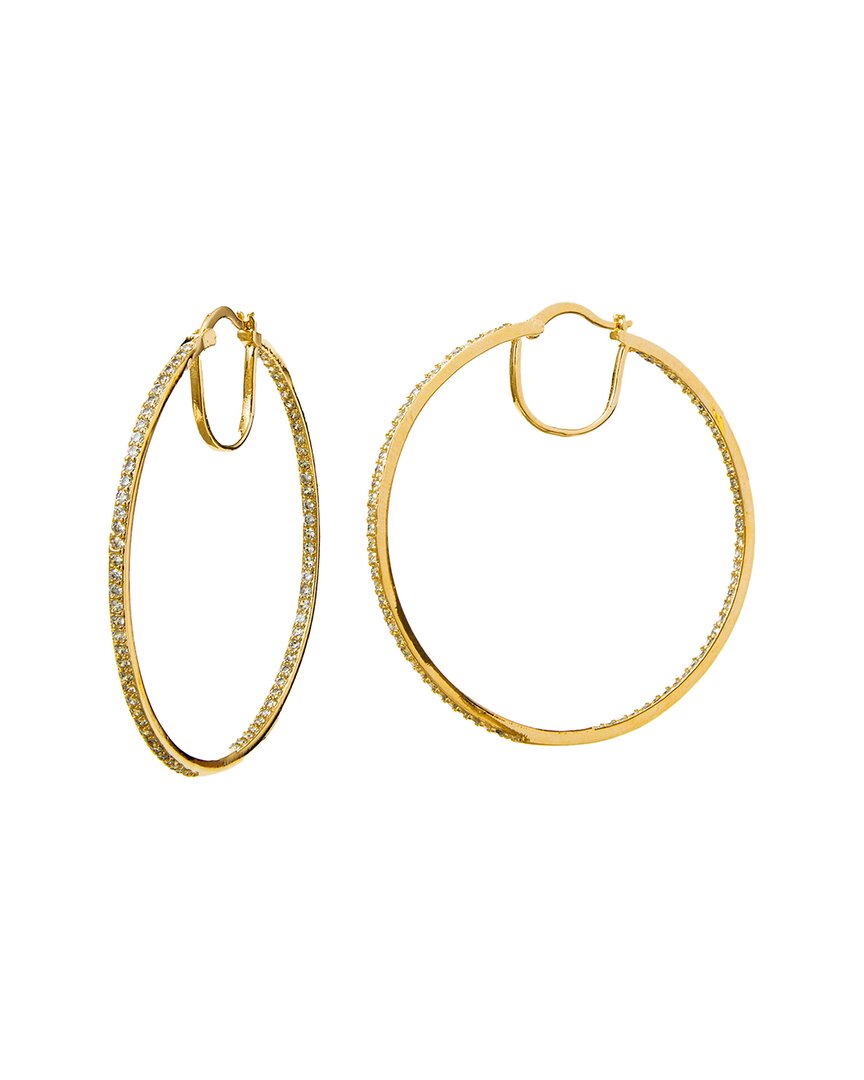 Savvy Cie 18k Plated Cz Inside-out Hoops