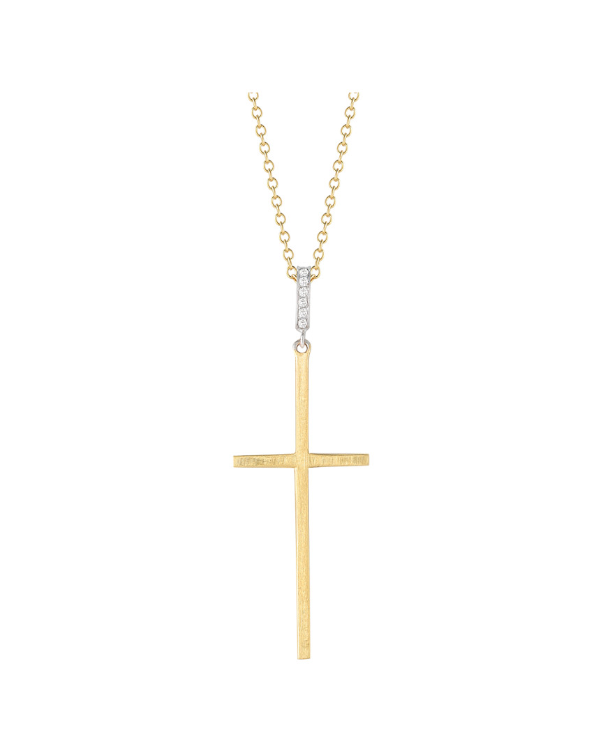 I. Reiss . 14k Diamond Jerusalem Cross Necklace