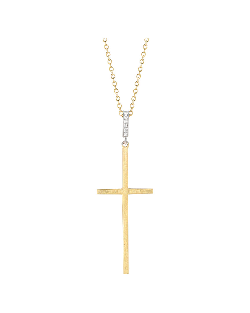 I. Reiss . 14k 0.05 Ct. Tw. Diamond Jerusalem Cross Necklace