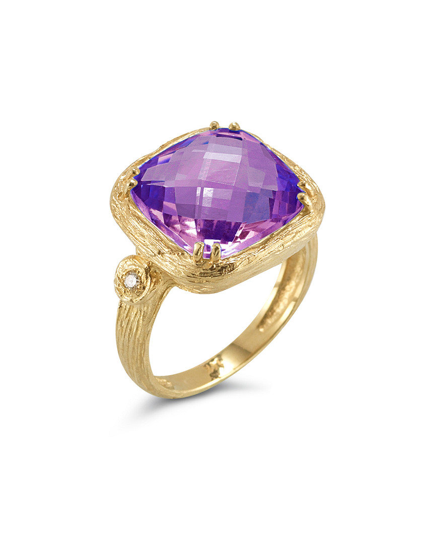 I. REISS I. REISS GALLERY 14K DIAMOND & AMETHYST RING