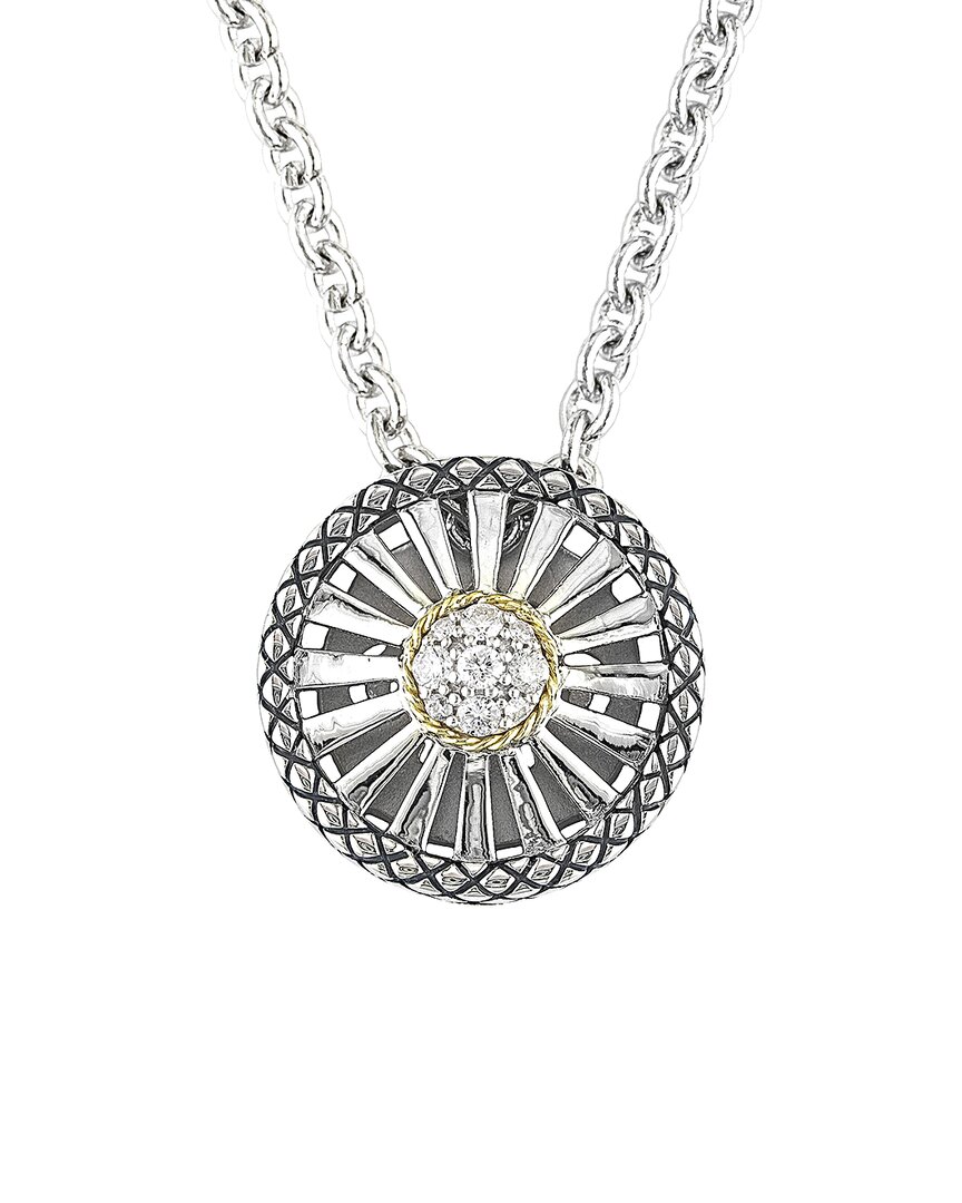 Andrea Candela Diamante 18k & Silver 0.20 Ct. Tw. Diamond Necklace In Metallic