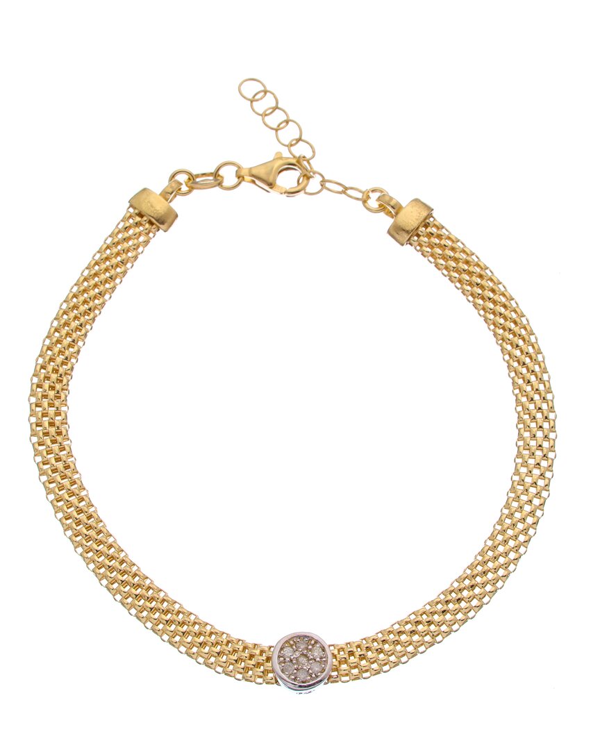 Meshmerise 18k Over Silver 0.07 Ct. Tw. Diamond Bracelet
