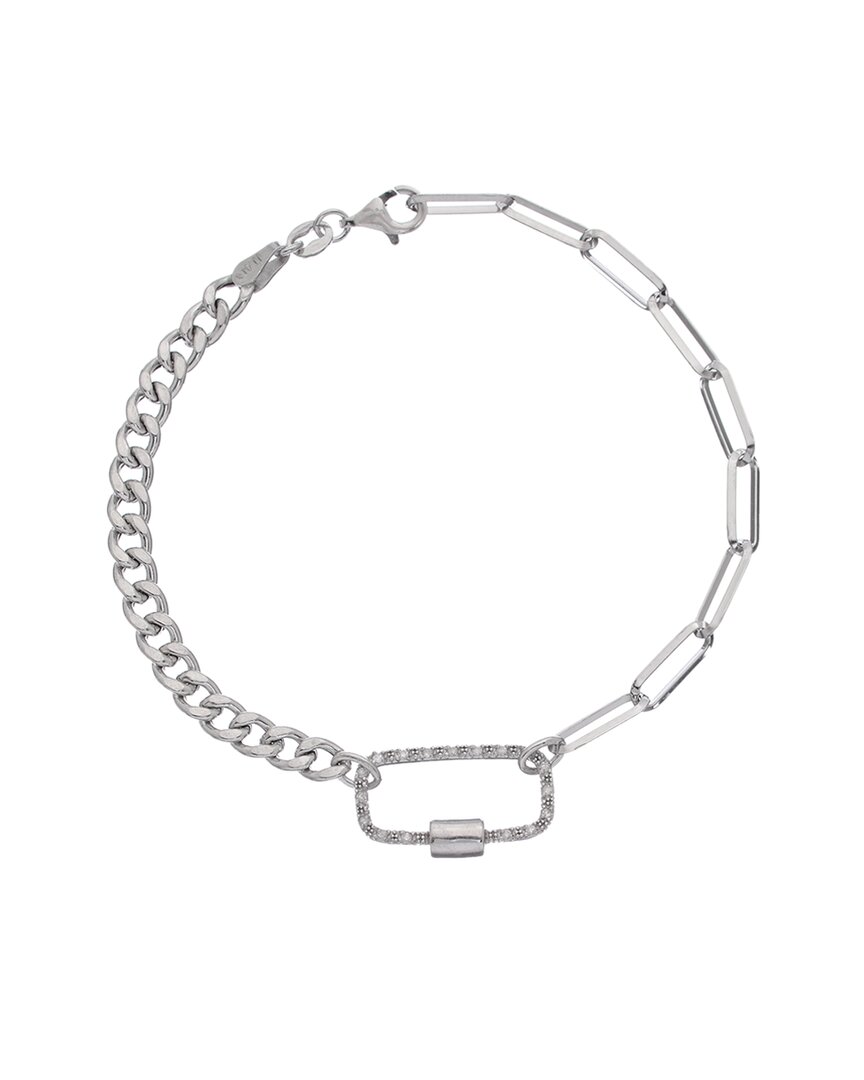 Shop Meshmerise 18k Over Silver 0.10 Ct. Tw. Diamond Bracelet