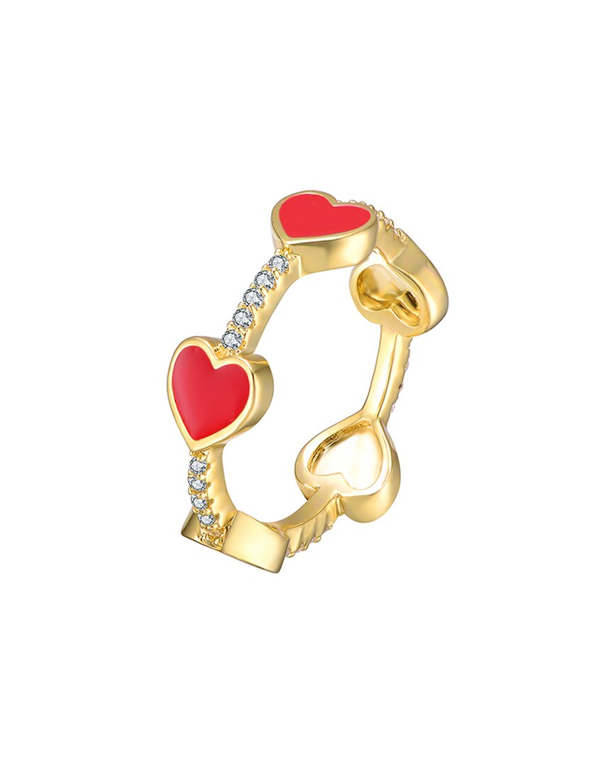 Rachel Glauber 14k Plated Cz Heart Ring