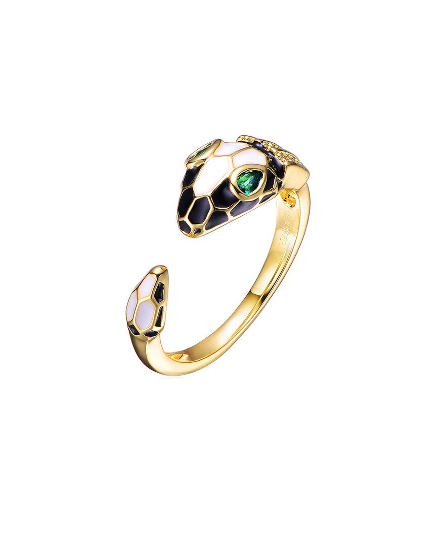 Rachel Glauber 14k Plated Cz Animal Ring In Gold