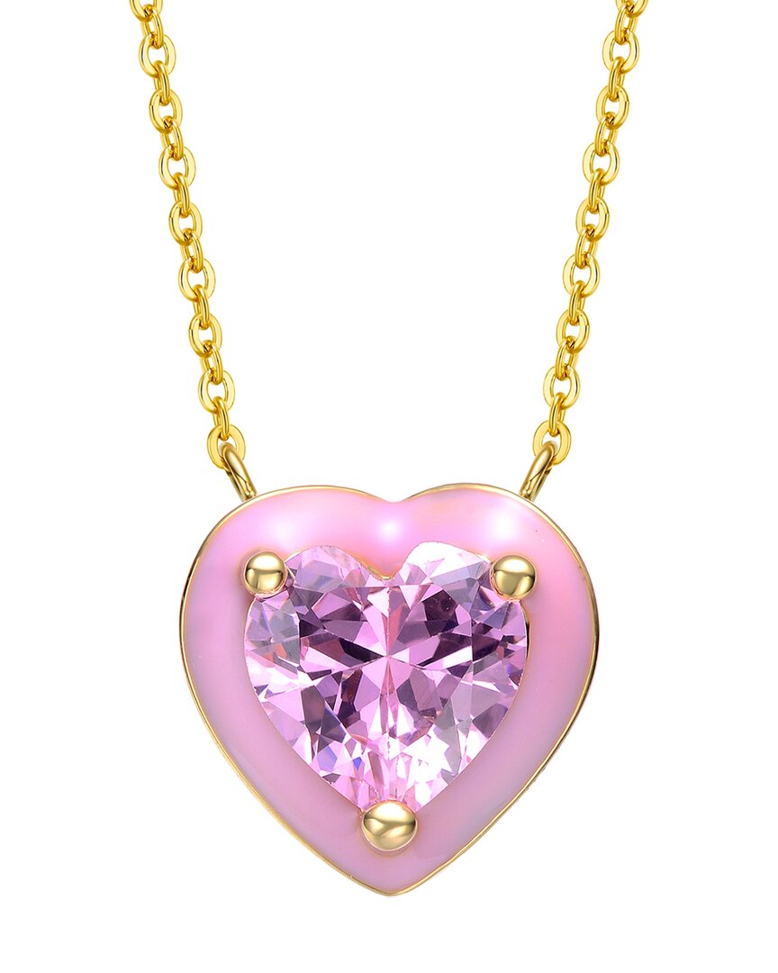 Rachel Glauber 14k Plated Cz Heart Necklace