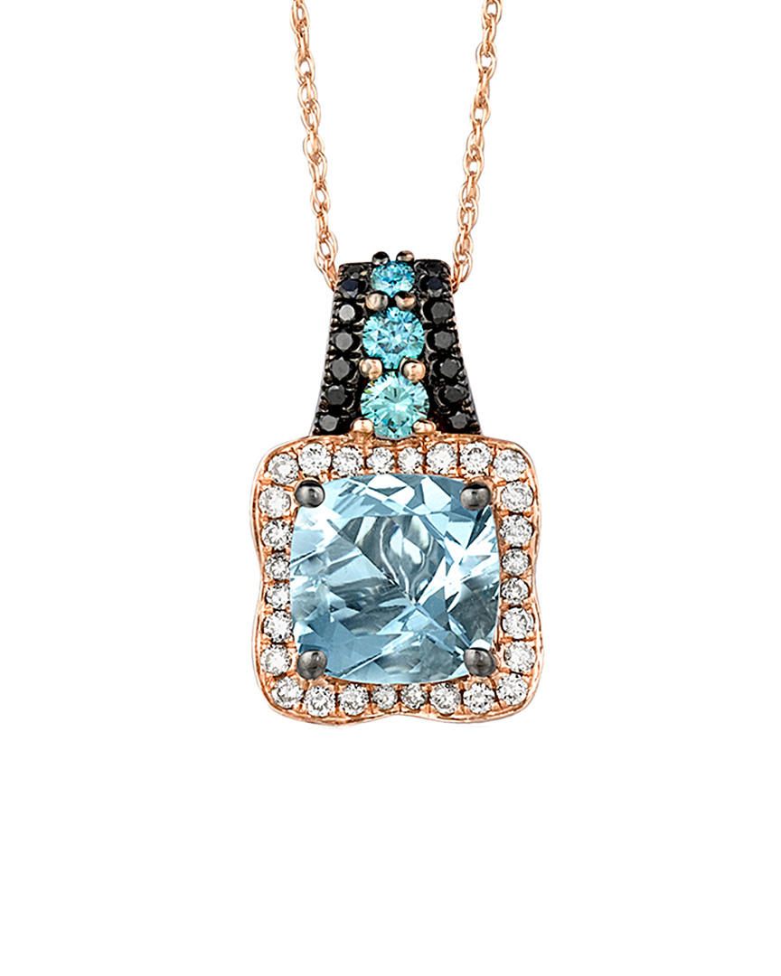 Shop Le Vian ® 14k Rose Gold 1.79 Ct. Tw. Diamond & Aquamarine Necklace