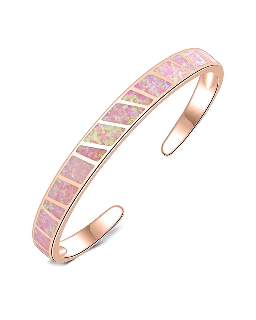 Liv Oliver 18k Rose Gold 26.75 Ct. Tw. Opal Cuff Bangle In Pink