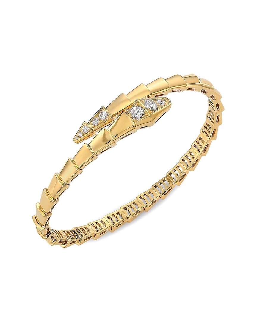 Liv Oliver 18k Plated Cz Motif Wrap Bracelet In Gold