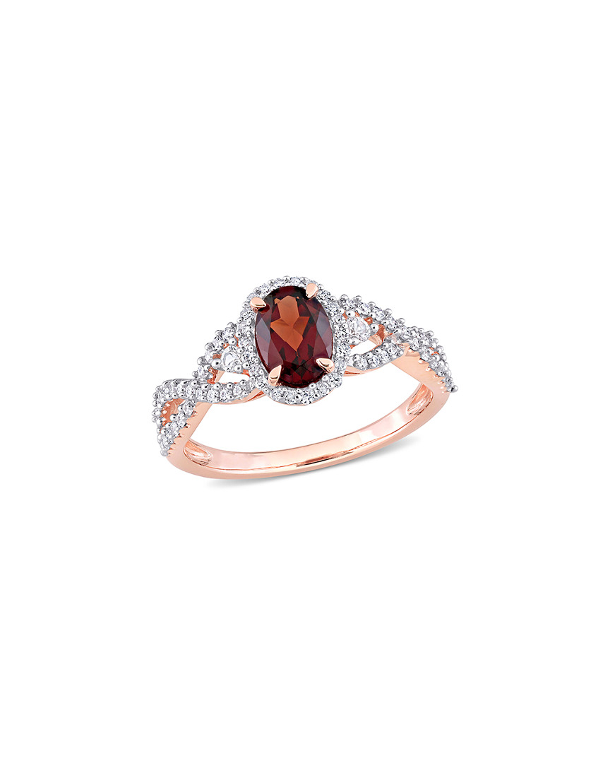 Rina Limor 10k Rose Gold 1.33 Ct. Tw. Diamond & Garnet Ring