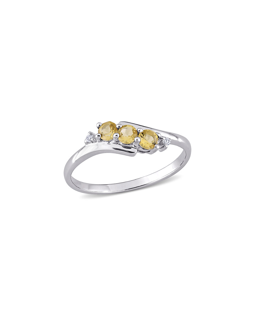 Rina Limor 10k 0.35 Ct. Tw. Diamond & Citrine Ring