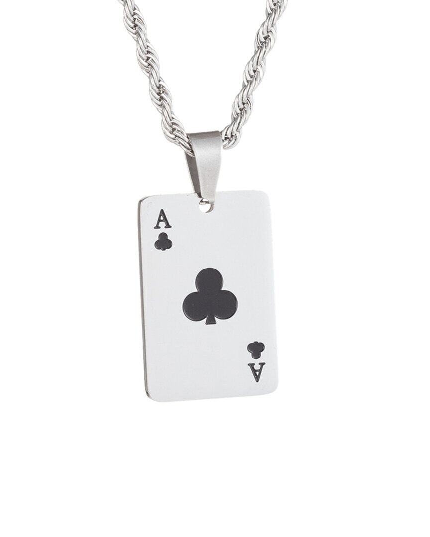 Eye Candy La Luxe Collection Cz Ace Of Clubs Pendant Drop Necklace