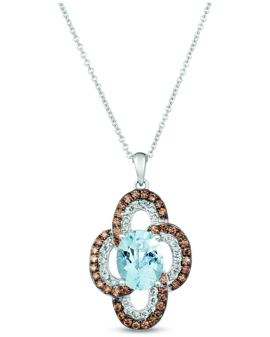 Le Vian 14k Vanilla Gold 1.89 Ct. Tw. Diamond & Aquamarine Pendant Necklace