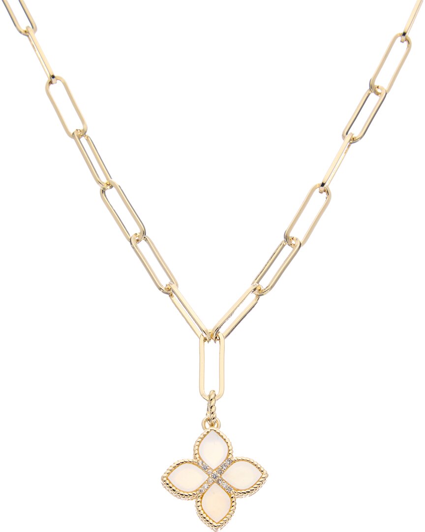 Shop Juvell 18k Plated Pearl Cz Link Necklace