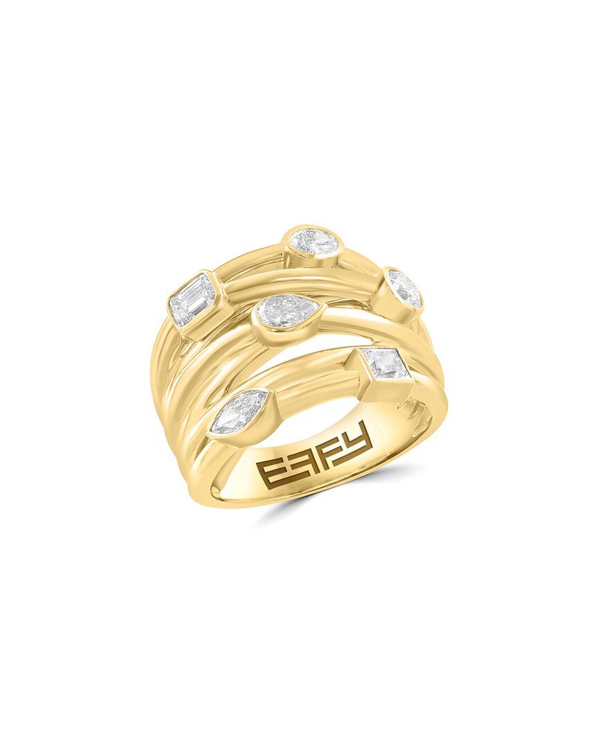 Effy Fine Jewelry Gold Over Silver 1.00 Ct. Tw. Lab-grown Diamond Ring In Gold