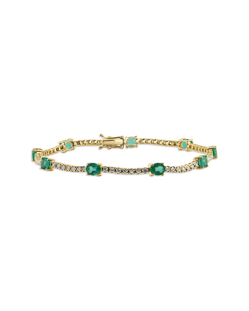 Sabrina Designs 14k 4.72 Ct. Tw. Diamond & Emerald Tennis Bracelet
